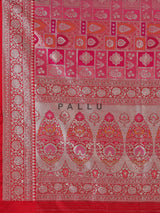 Rani pink banarasi silk saree with rich zari work for weddings