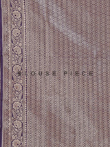 Purple banarasi silk saree featuring detailed zari work for weddings