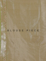 Light green banarasi silk saree ideal for festive occasions