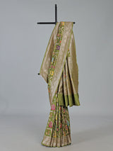 Light green banarasi silk saree ideal for festive occasions