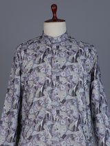 Multicolor cotton printed kurta suit for men