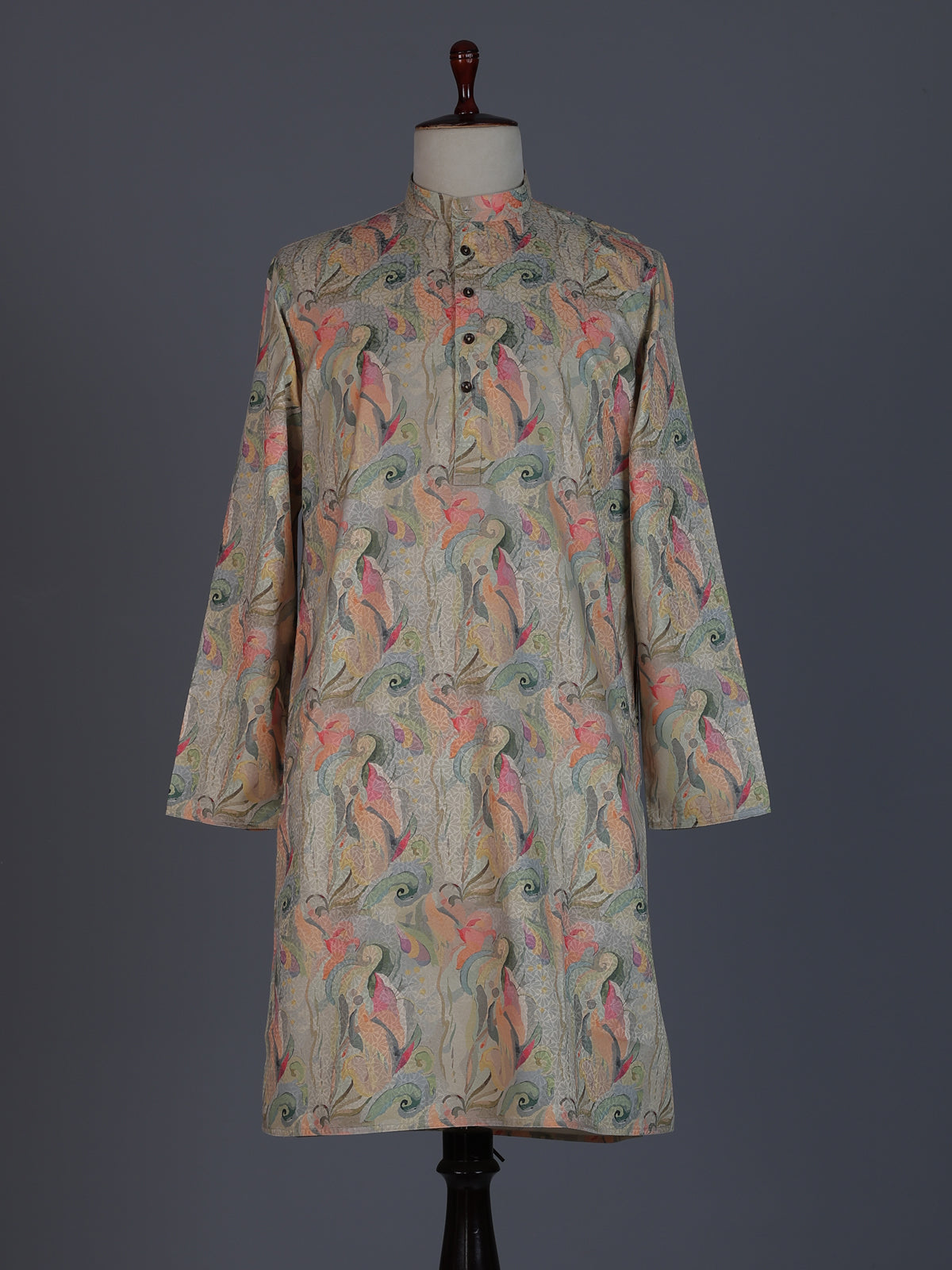 Multicolor printed jacquard kurta suit