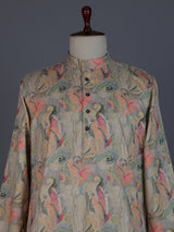 Multicolor printed jacquard kurta suit