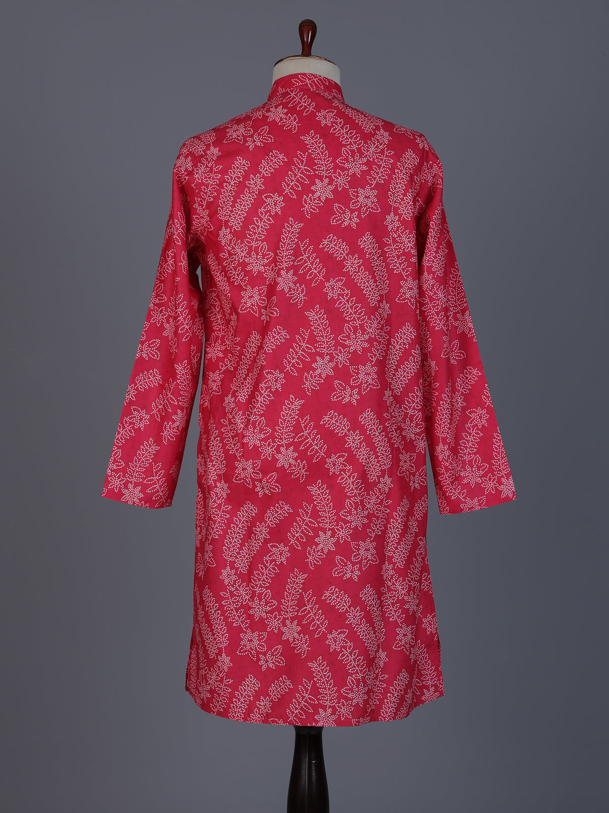 Red cotton festive wear printed kurta suit for men