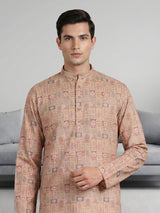 Light brown festive wear kurta suit in linen