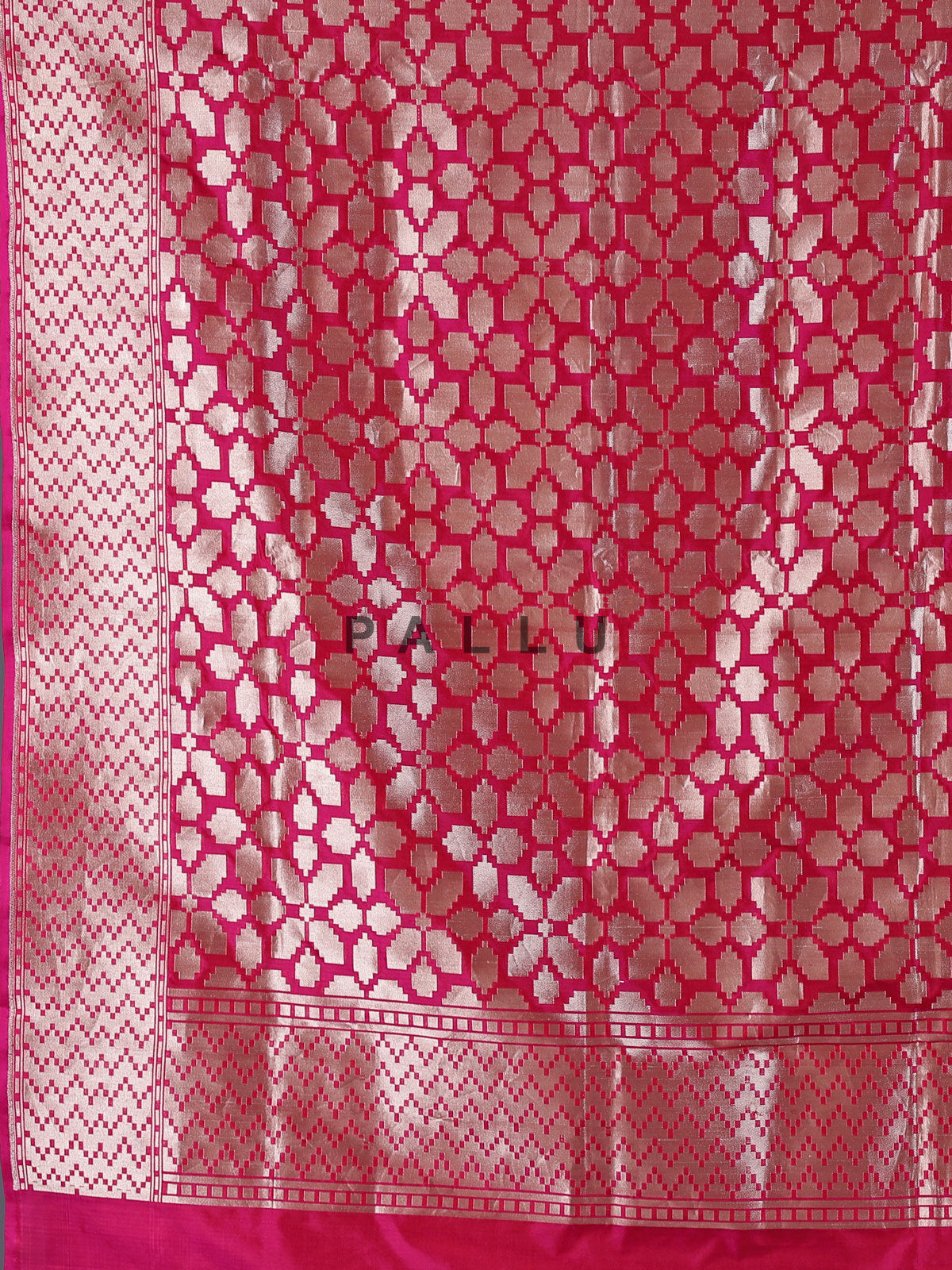 Magenta banarasi silk saree with classic zari detailing