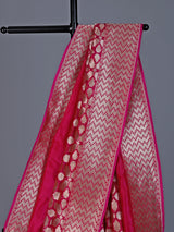 Magenta banarasi silk saree with classic zari detailing