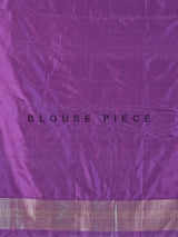 Lavender purple banarasi silk saree with elegant zari accents