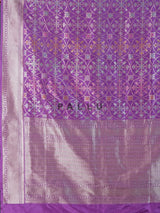 Lavender purple banarasi silk saree with elegant zari accents