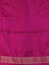 Beige banarasi silk saree with floral zari border design