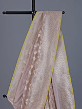 Elegant pink pure banarasi silk saree with refined festive zari accents