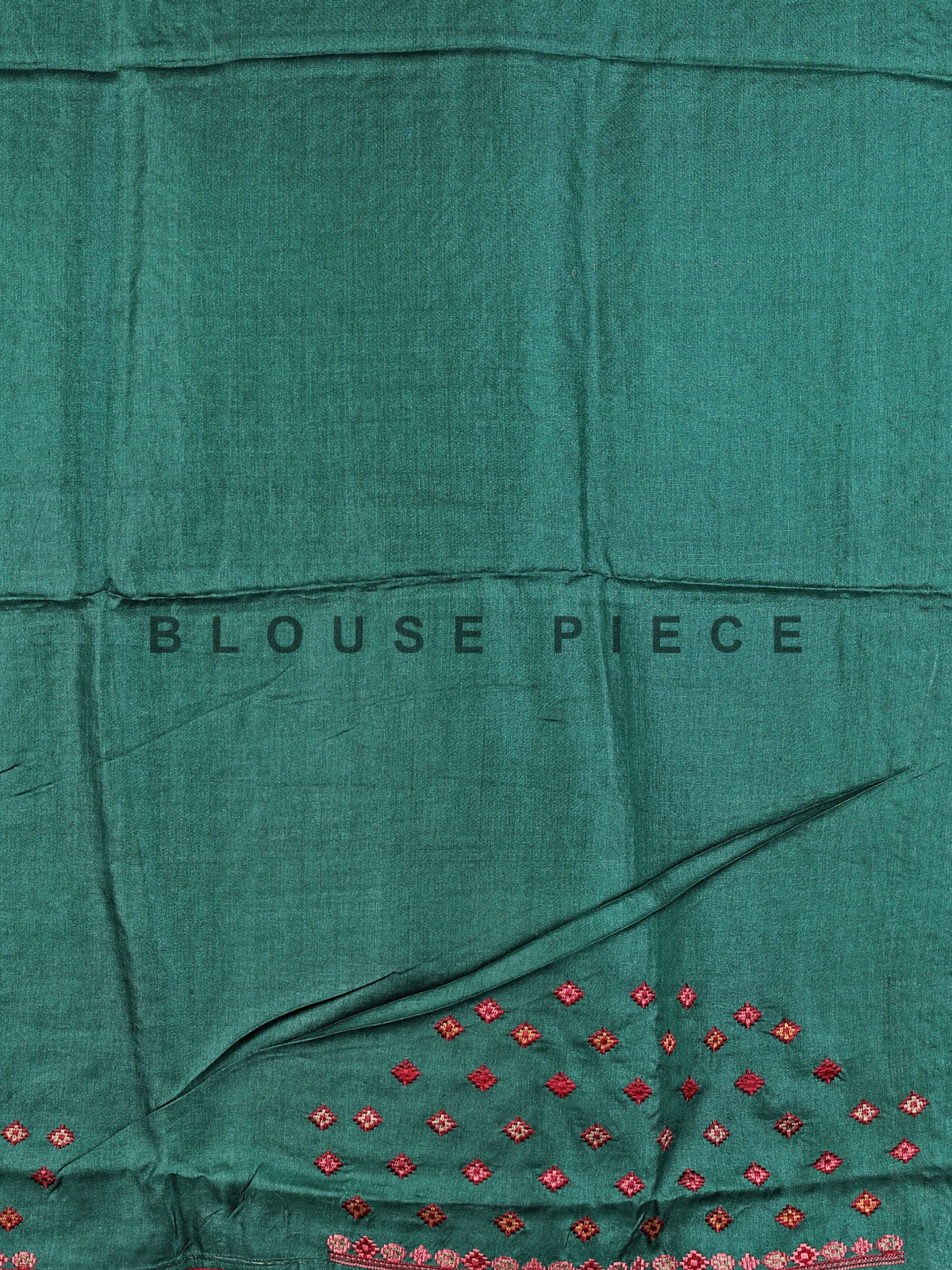 Deep green tusser silk saree with intricate animal motif artistry