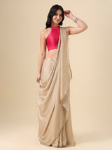 Pink taffeta blouse with halter neck sleeveless design