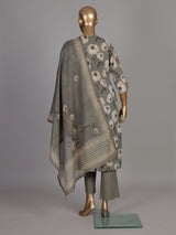 Sage green botanical cotton kurti set edit