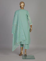 Pastel mint linen cotton kurti set edit