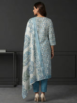 Off white sanganeri print kurti set ensemble