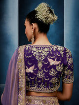 Light purple tissue silk saree for elegant wedding wear