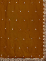 Gold tissue saree with cutdana and sequins work