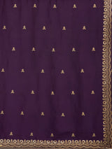 Purple tissue saree for party celebration