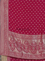 Maroon dola silk saree with rich zari butti design
