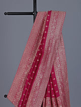 Maroon dola silk saree with rich zari butti design