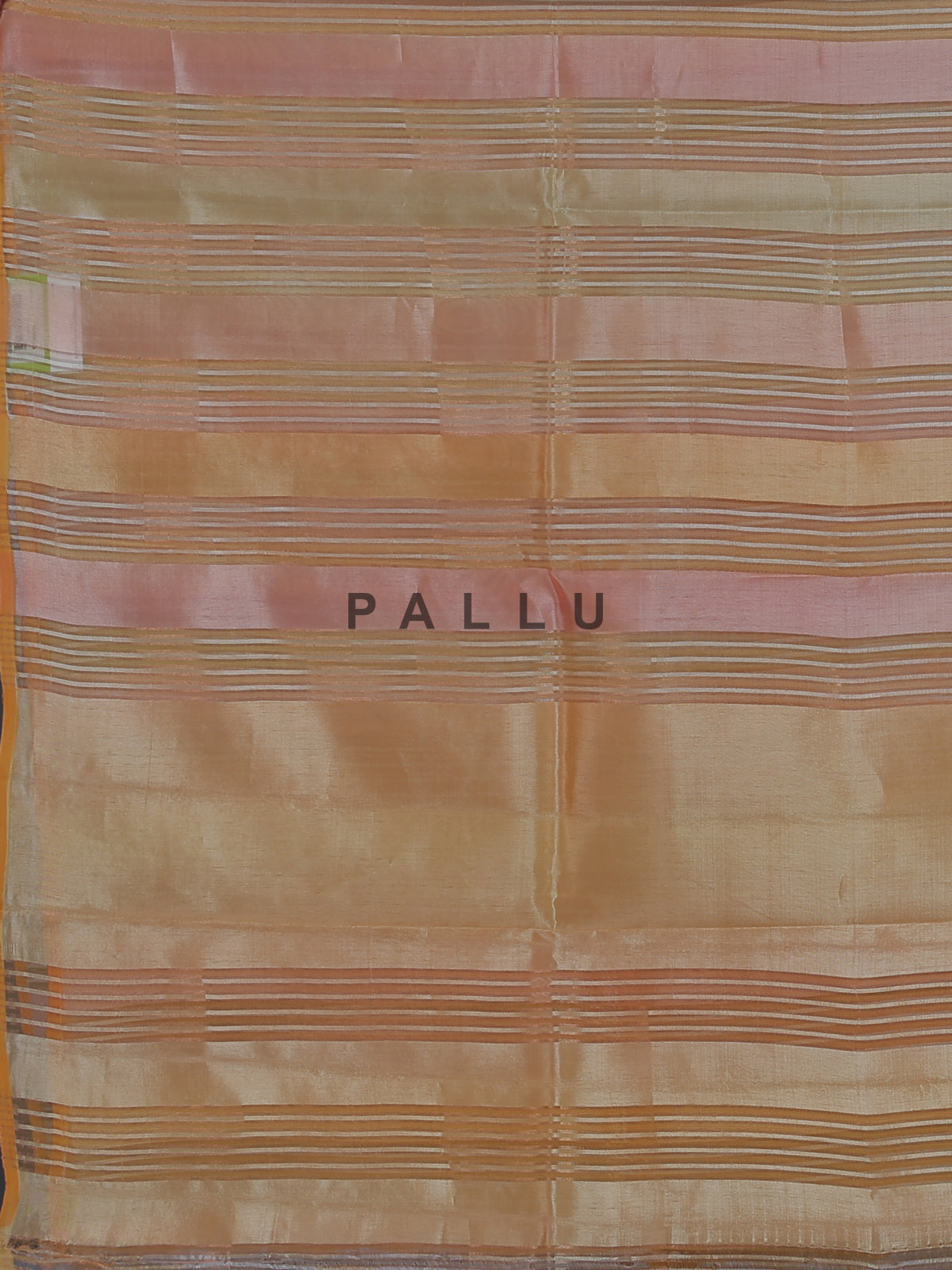 Peach striped organza saree for elegant sangeet evenings