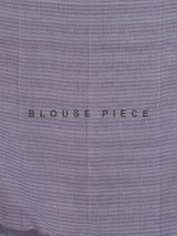 Lilac purple checked linen saree with tassel pallu style
