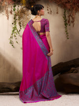 Elegant pink kanjivaram silk festive saree collection