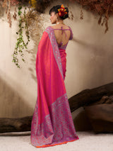 Traditional red kanjivaram silk festive ethnic saree