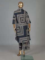 Black printed cotton kurti set for casual