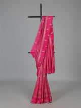 Rani pink dola silk festive floral saree