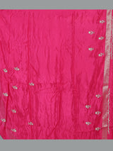Rani pink dola silk festive floral saree