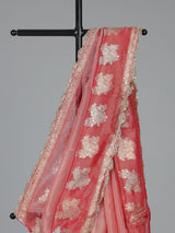 Red dola silk zardosi designer wedding saree