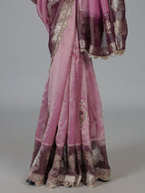 Wine dola silk embroidered festive party saree