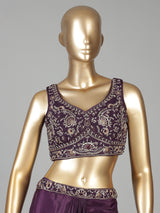 Regal deep purple drape indowestern suit ensemble