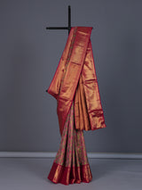 Pink wedding wear saree in pure Kanjivaram silk