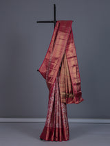 Pink Kanjivaram silk saree with all over jaal motifs