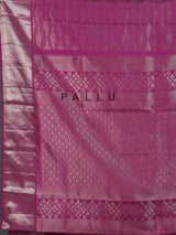 Pink Kanjivaram silk saree with all-over zari shine
