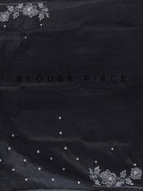 Black crushed tissue saree with glamorous beads and sequins work