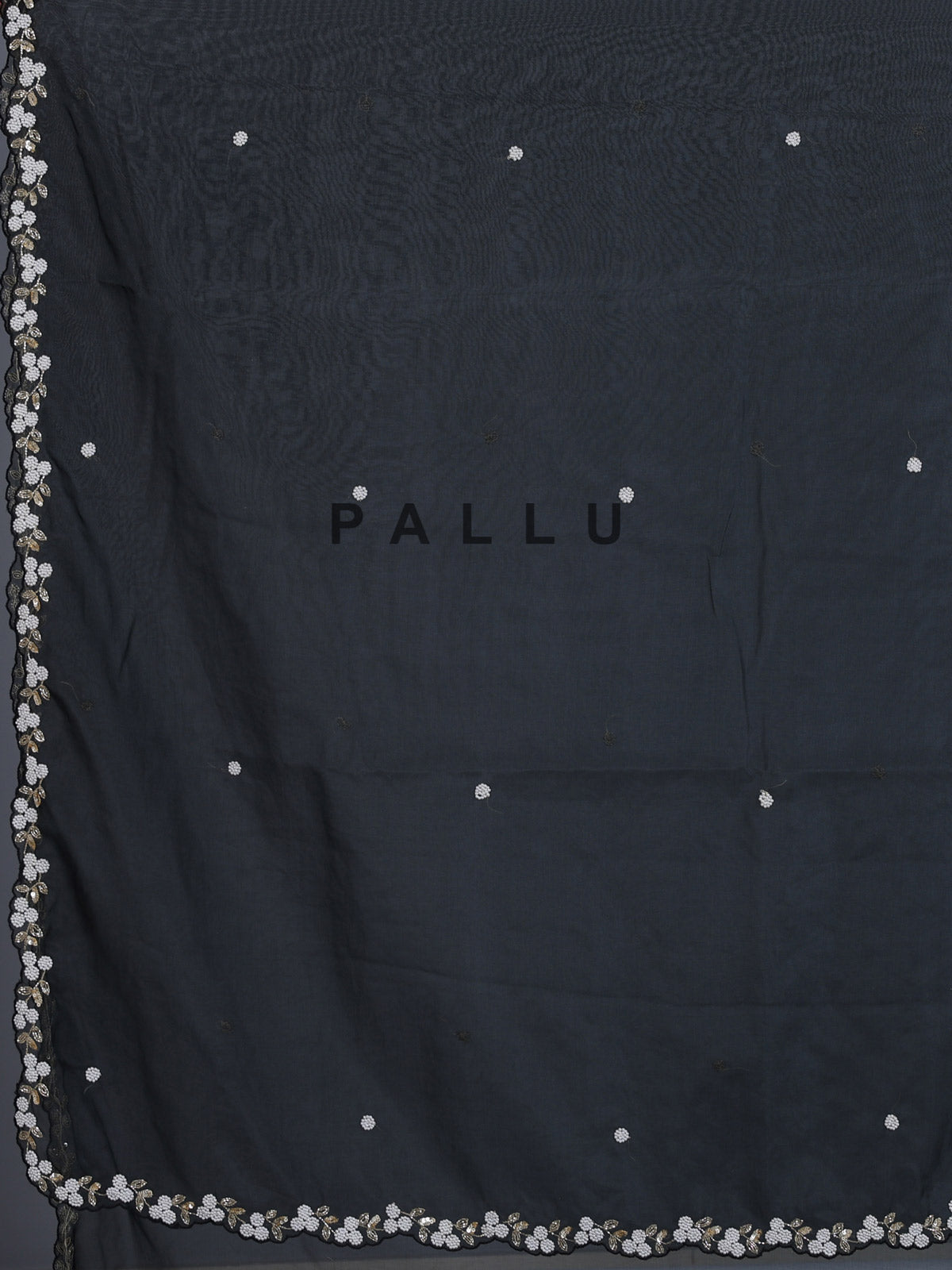 Black organza tissue saree with cutdana and sequins sparkle