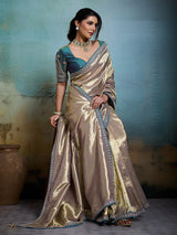 Royal gold festive banarasi saree