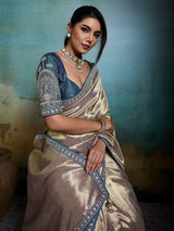 Royal gold festive banarasi saree