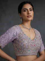 Lavender purple tissue silk lehenga choli