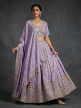 Lavender purple tissue silk lehenga choli