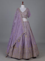 Lavender purple tissue silk lehenga choli