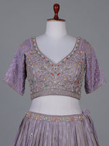 Lavender purple tissue silk lehenga choli