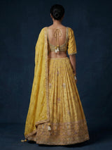 Mustard yellow festive wedding lehenga choli