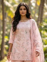 Blush pink silk wedding palazzo suit
