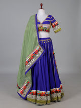 Royal blue garba festive lehenga choli