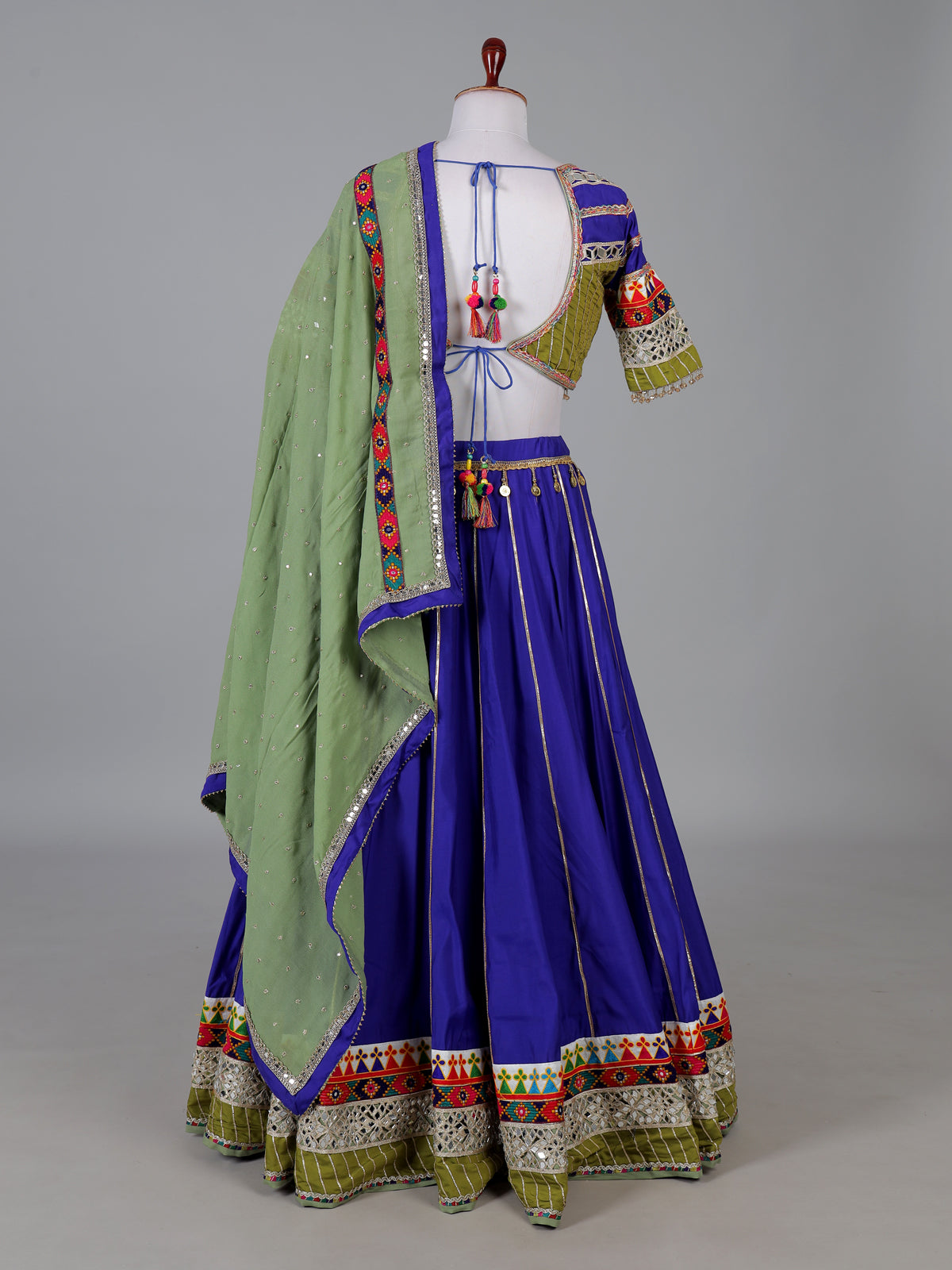 Royal blue garba festive lehenga choli